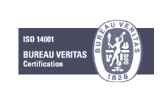 Sello certificado ISO 14001 gris