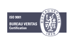 Sello certificado ISO 9001 gris