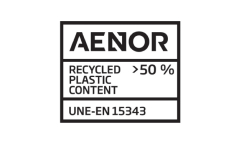 Sello certificación Aenor 50% reciclado color