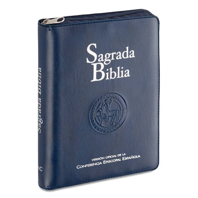 Biblia cosida en plástico reciclable con grabado oro y relieve