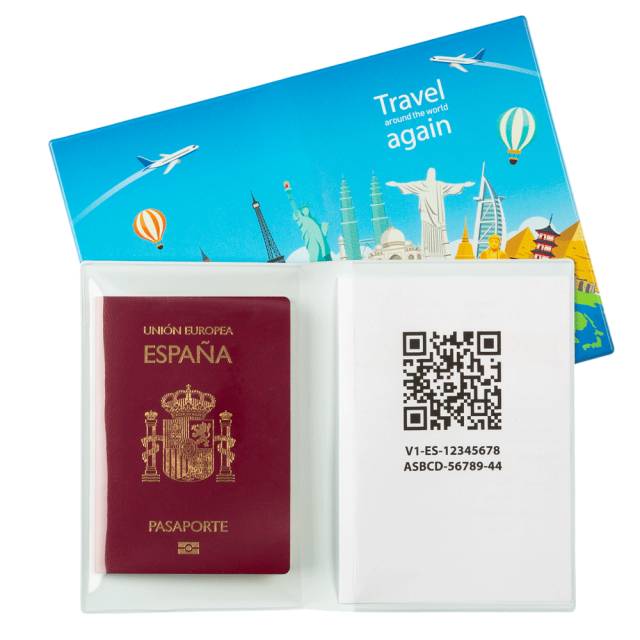 carpetilla para pasaporte de plástico reciclado