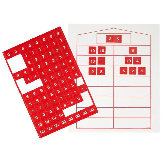 casita de descomposición numérica de plástico reciclable