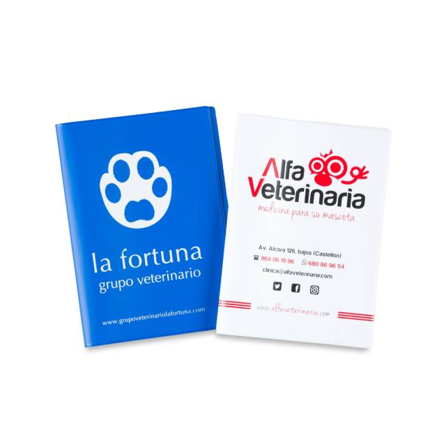 funda para cartilla veterinaria en plástico reciclable