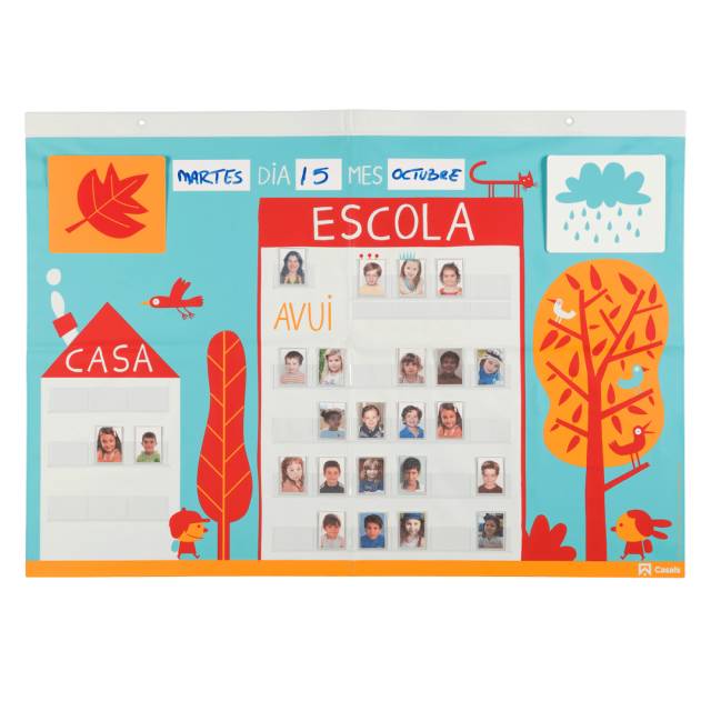 Panel de asistencia reciclable para escuela infantil
